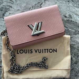 Louis Vuitton Epi Twist Pink Leather Wallet on Chain